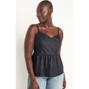 Old Navy Smocked Babydoll Cami Swing top Light Black Size XL